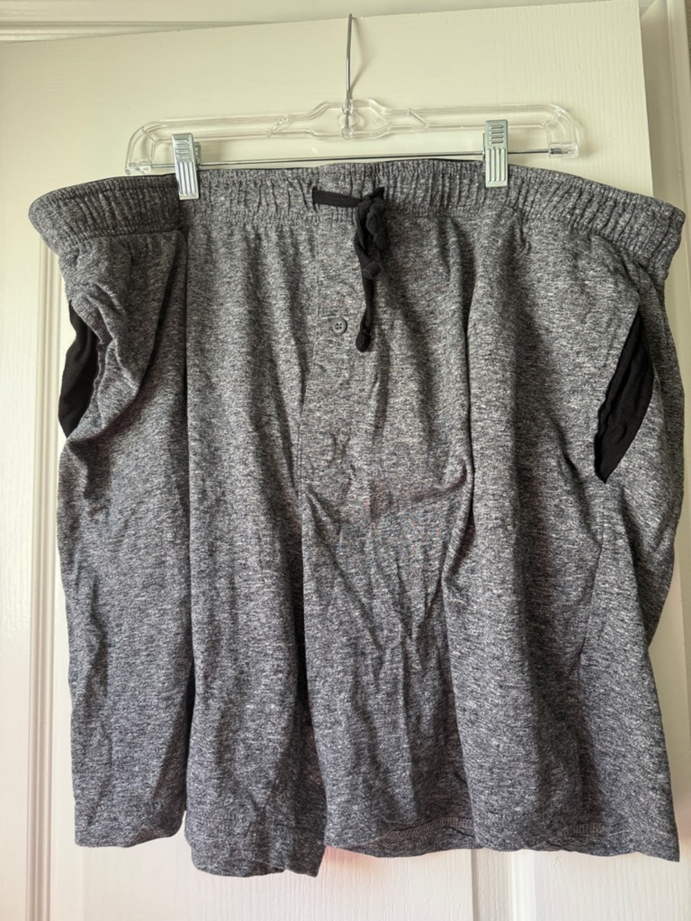 George Men's Heather Gray Athletic Knit Shorts with Black Accents